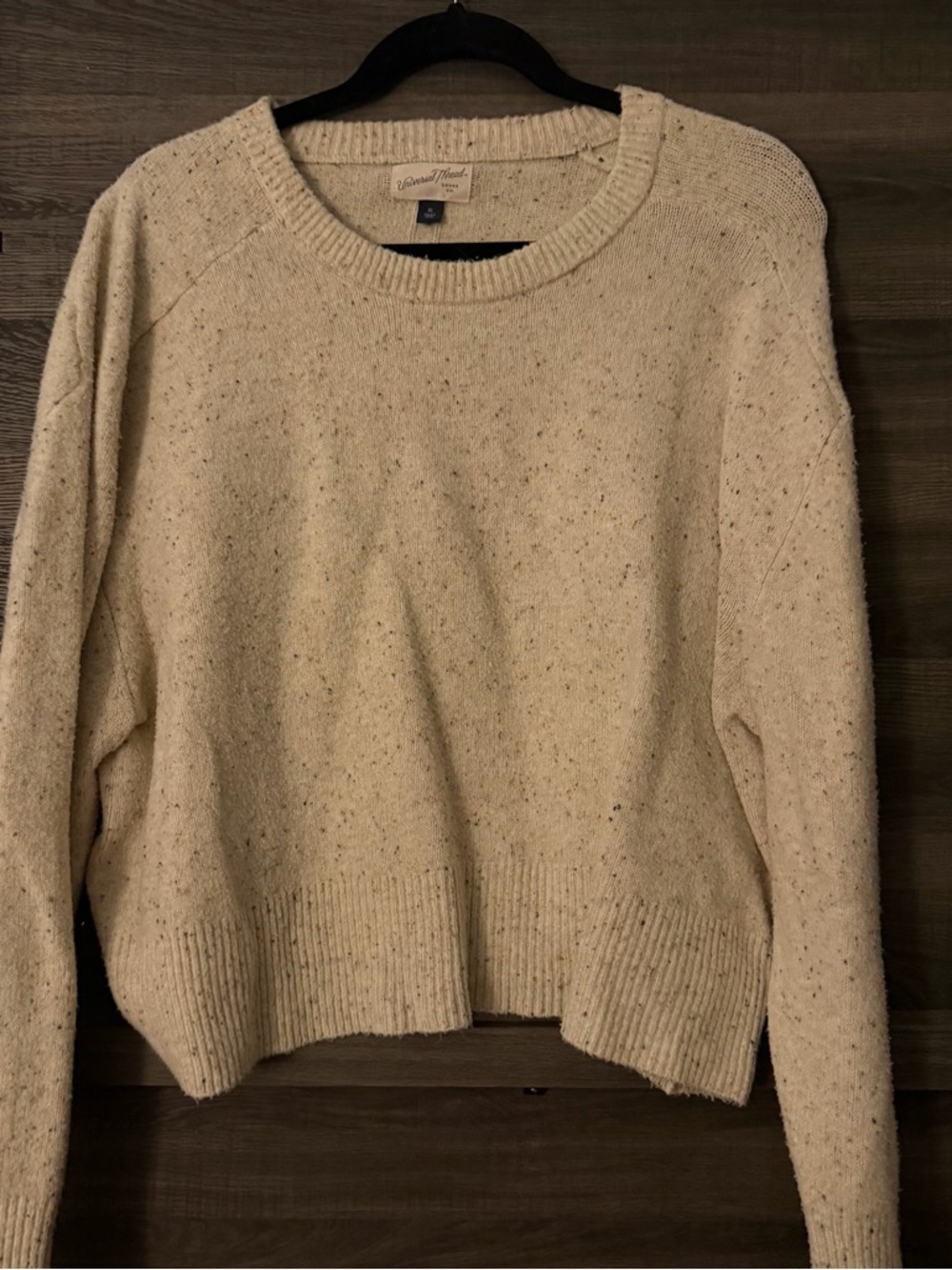 Universal Thread Cream Tweed Crewneck Sweater